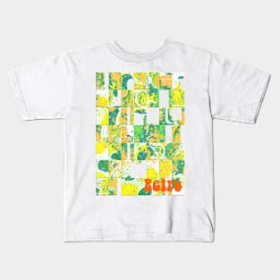 Bright Retro Citrus Squared Kids T-Shirt